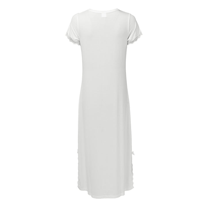Short Sleeve Night Gown Off White