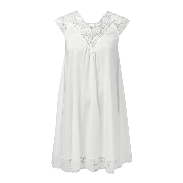 Sleeveless Night Dress W Lace Off White