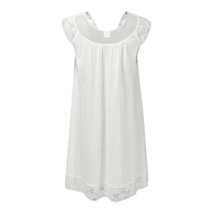 Sleeveless Night Dress W Lace Off White
