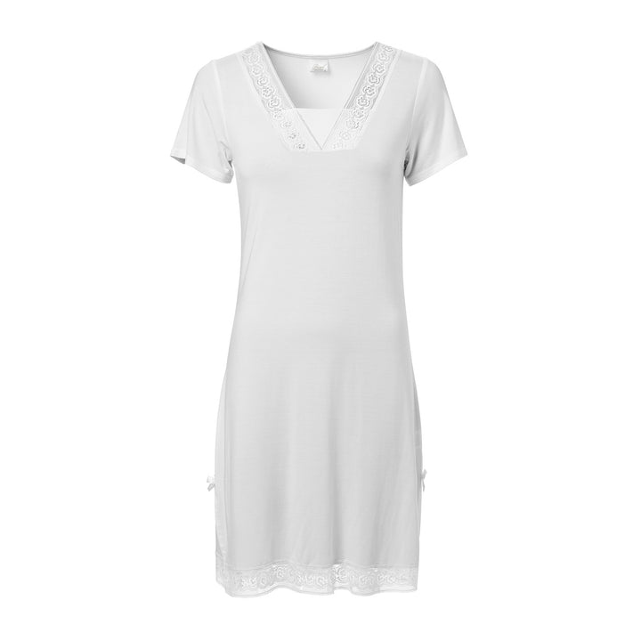 Short Sleeve Night Dress Off White