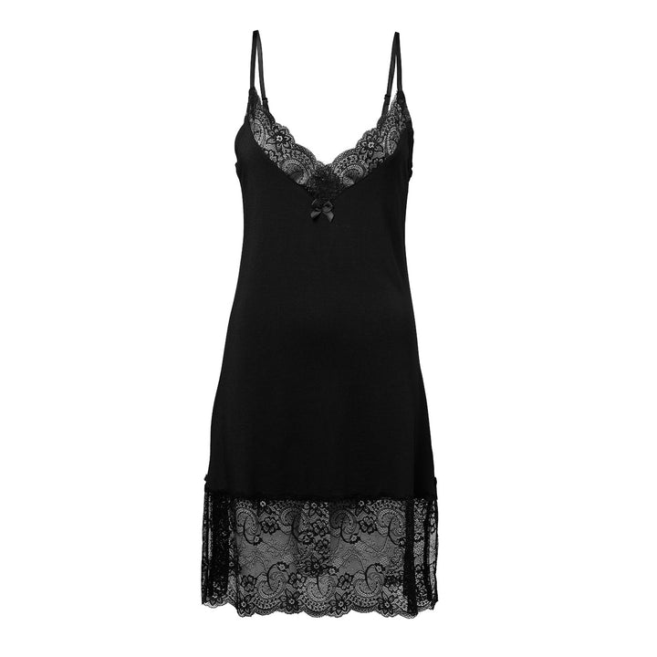 Spaghetti Strap Lace Night Dress Black