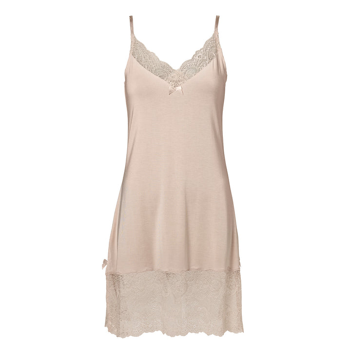 Spaghetti Strap Lace Night Dress Sand