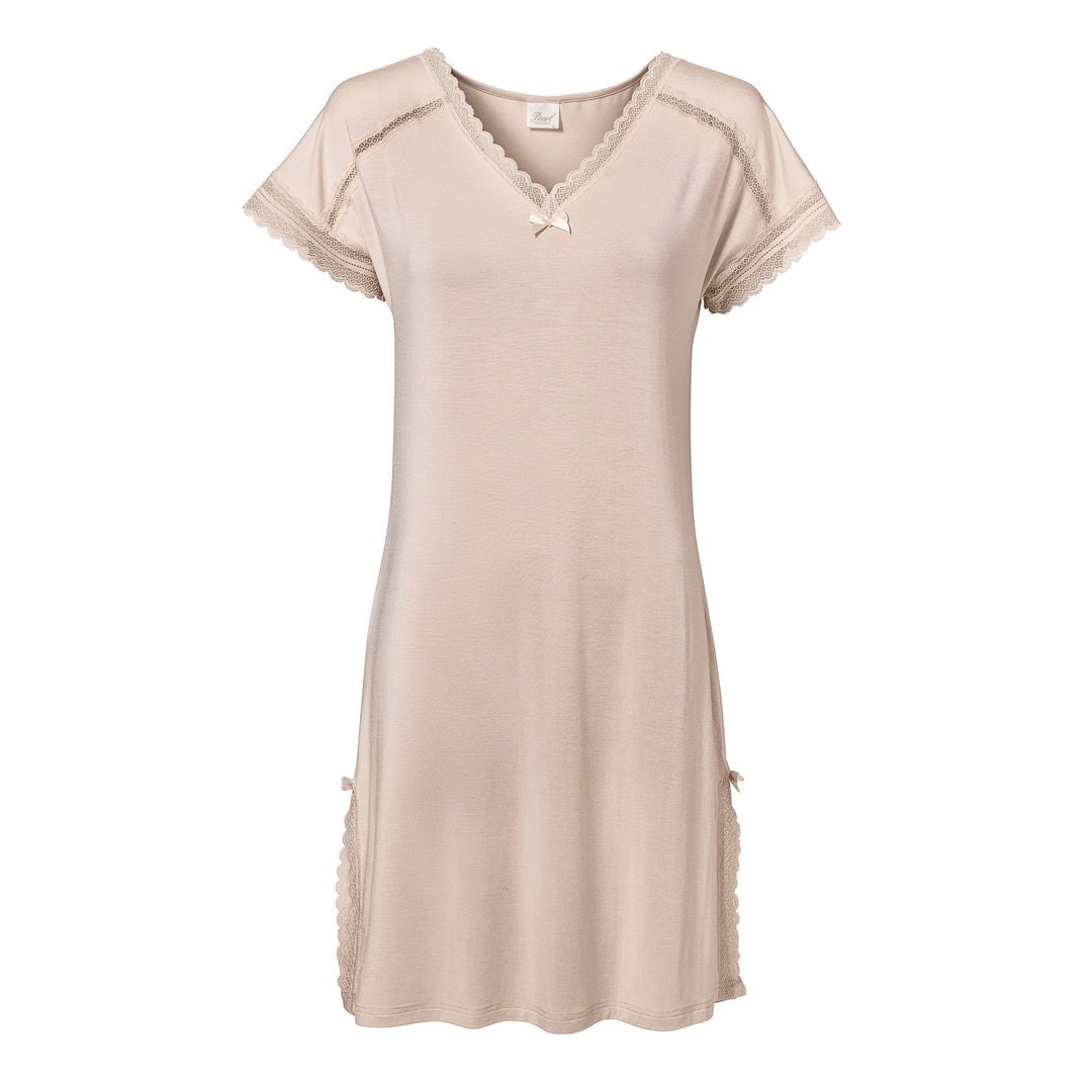 Short Sleeve Night Dress Sand