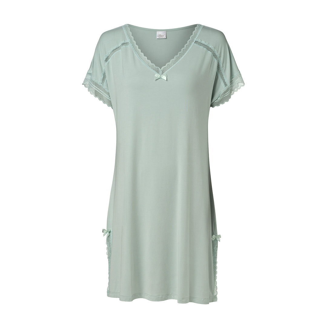 Short Sleeve Night Dress Pale Green