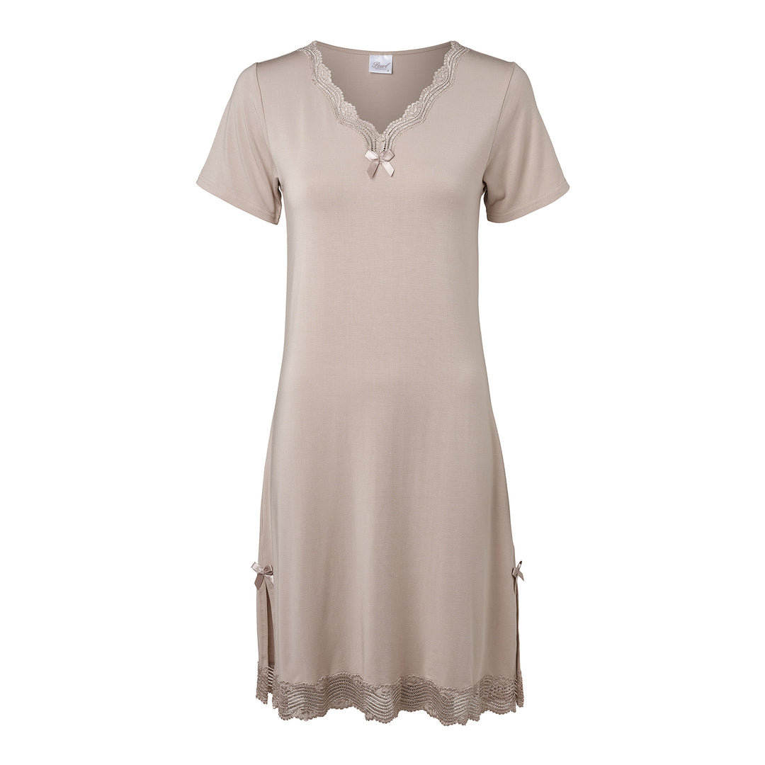 Short Sleeved Night Dress Mocca
