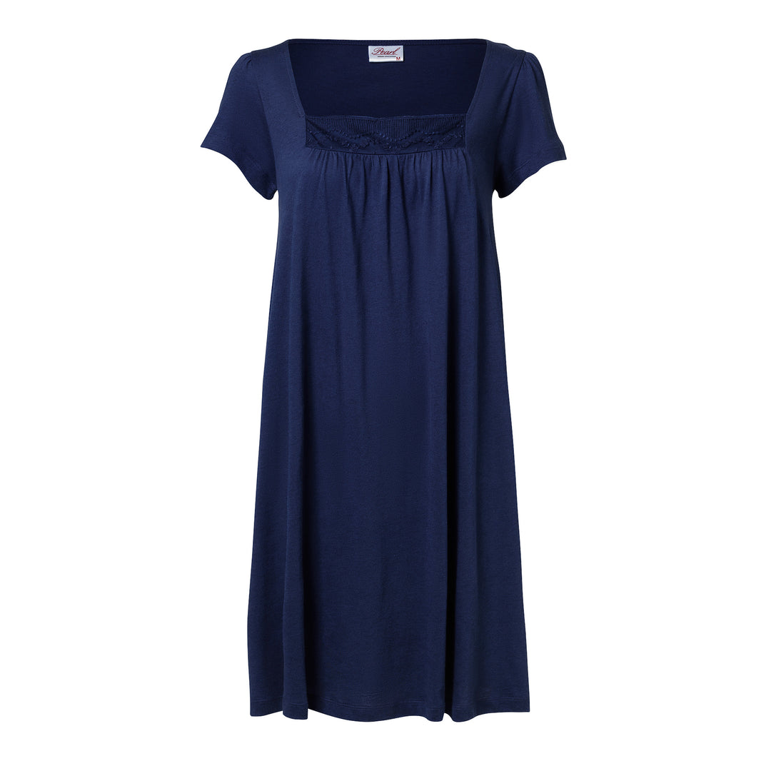 Short Sleeve Night Dress Dark Blue
