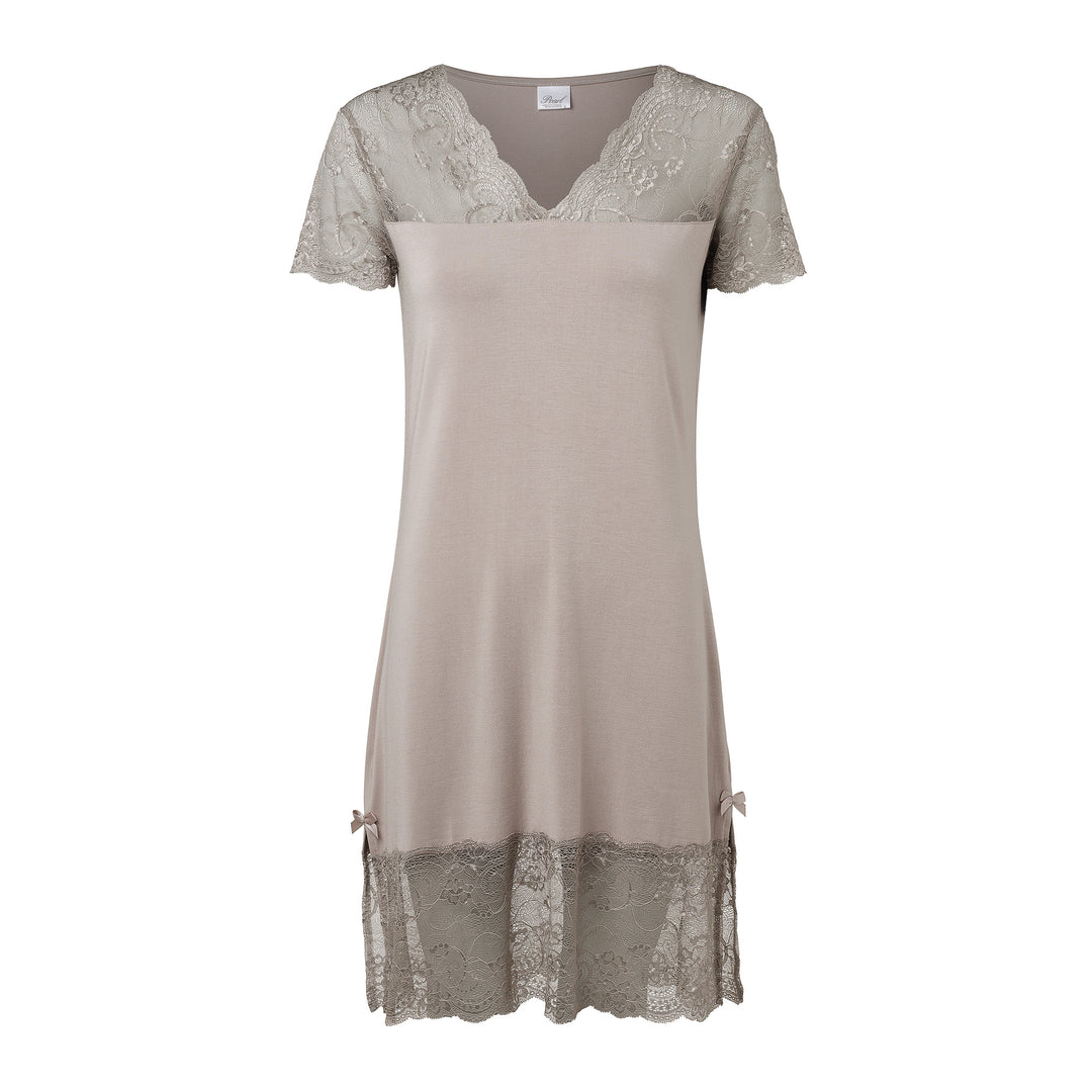 Short Sleeve Lace Night Dress Cashmere