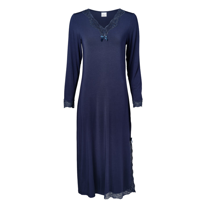 Long Sleeve Night Gown Navy