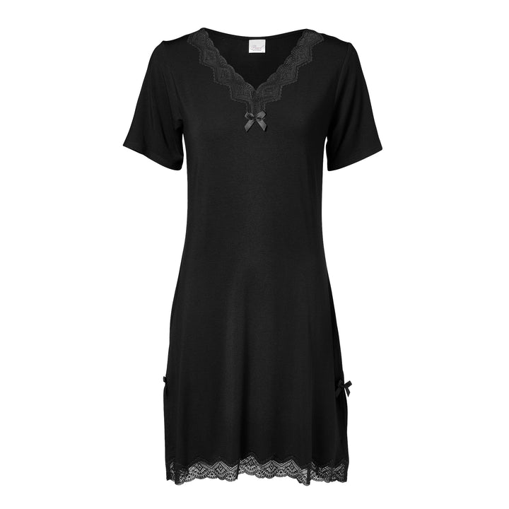 Short Sleeve Night Dress Black