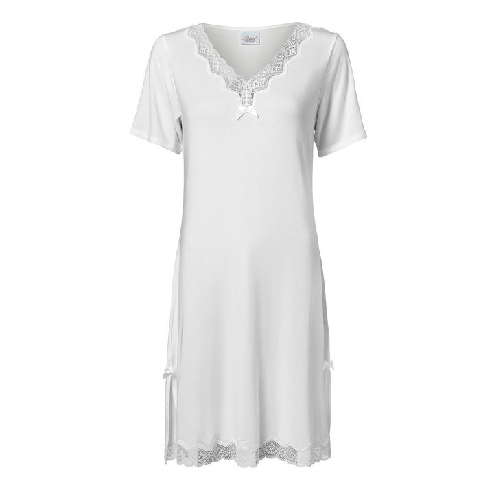 Short Sleeve Night Dress Off White