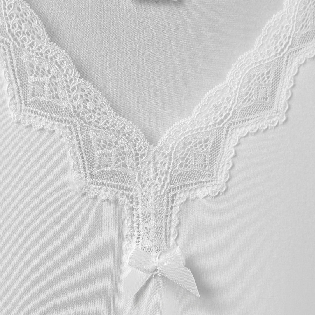 Short Sleeve Night Dress Off White