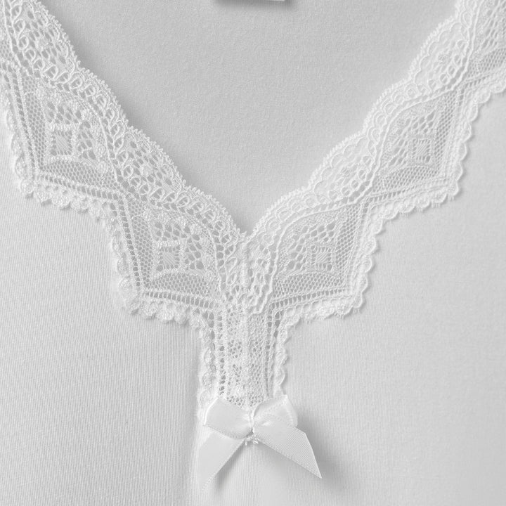 Short Sleeve Night Dress Off White