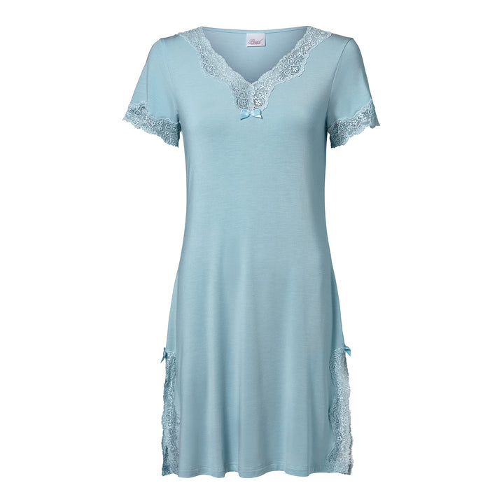 Short Sleeve V-Neck Night Dress Blue Dream