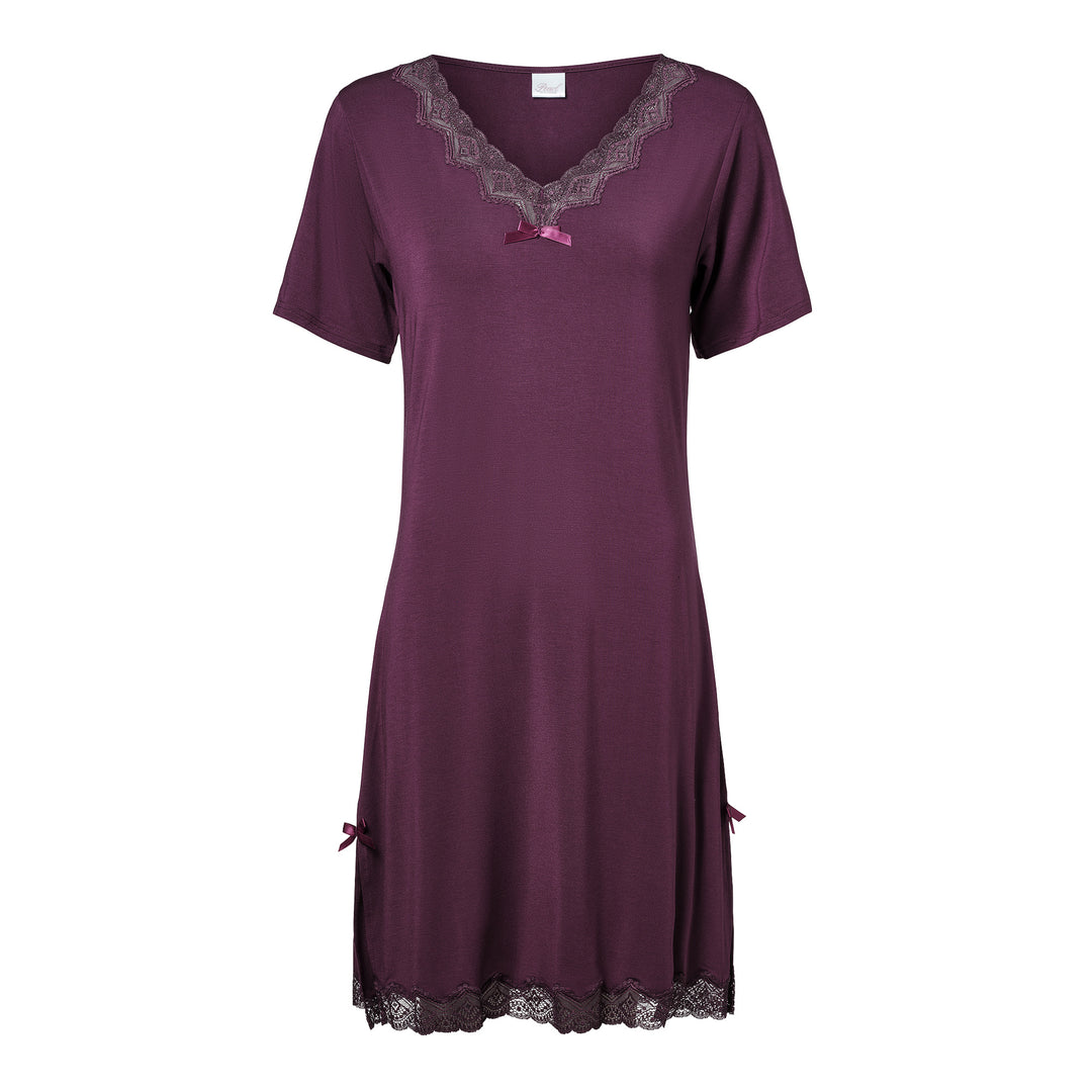 Short Sleeve Night Dress Purple Rain