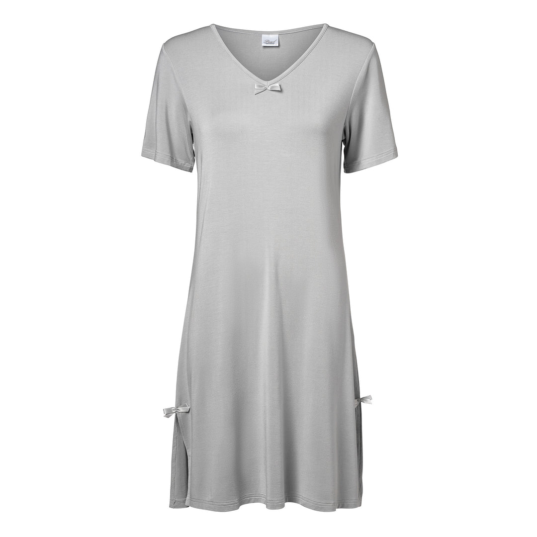 Short Sleeve Night Dress Silver Grey
