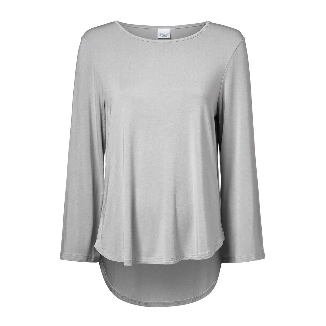 Long Sleeve Relaxed Top Silver Grey