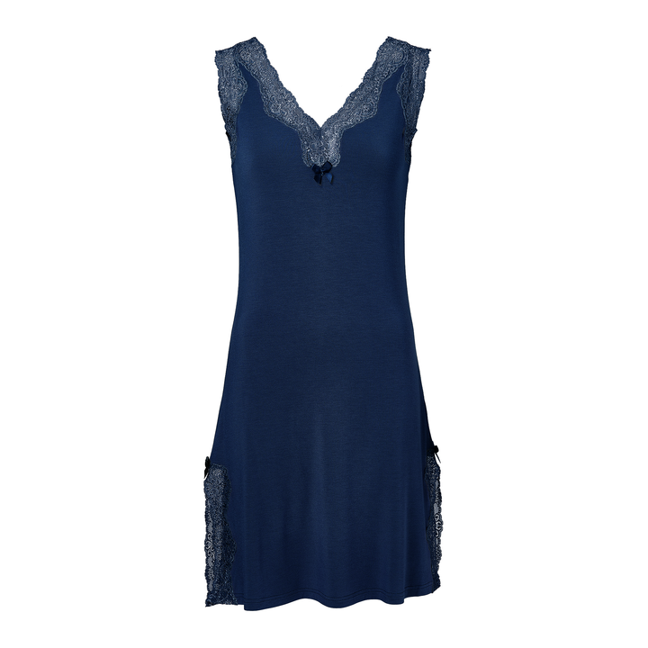 Sleeveless V-neck Night Dress Navy