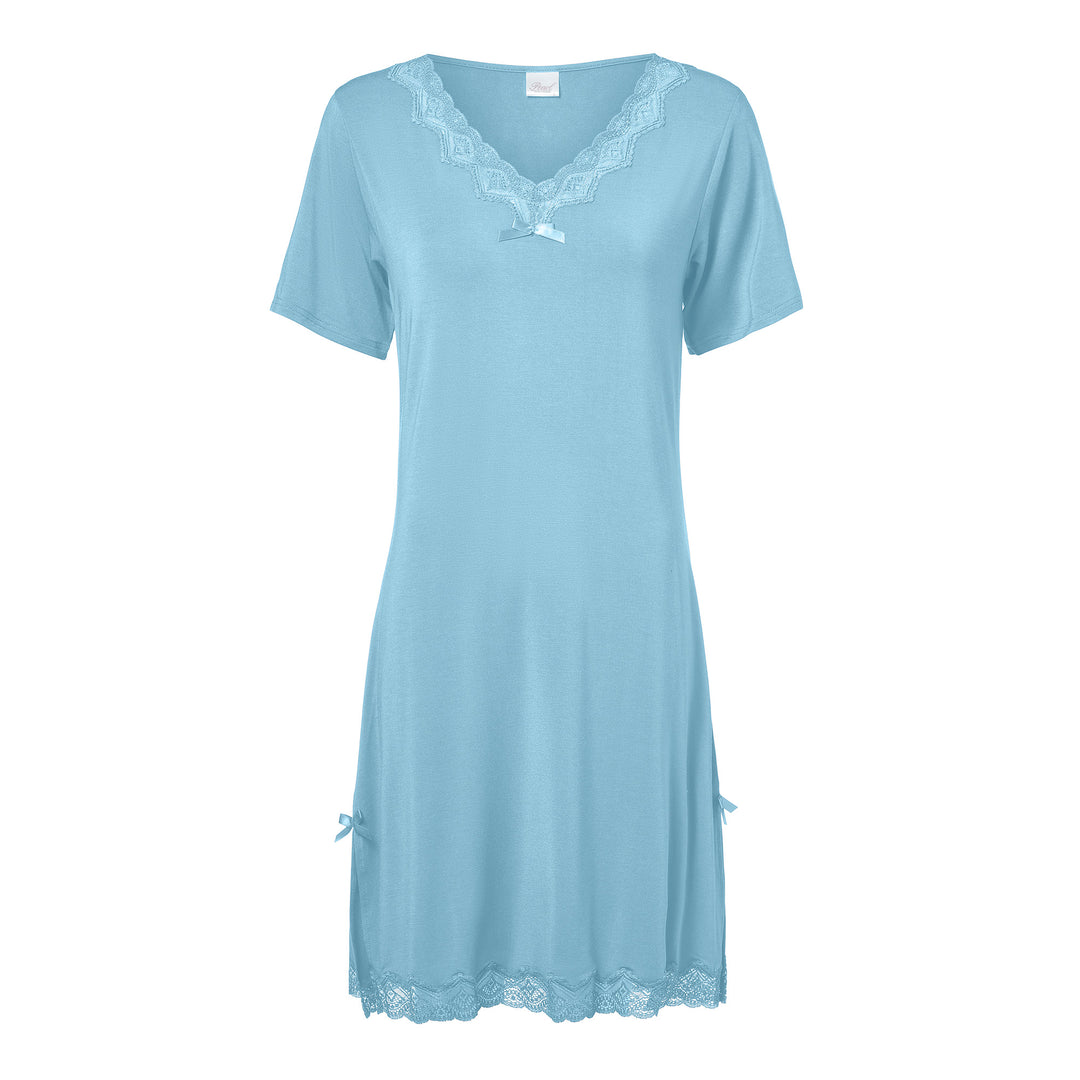 Short Sleeve Night Dress Blue Mirage – Pearl Design Stockholm