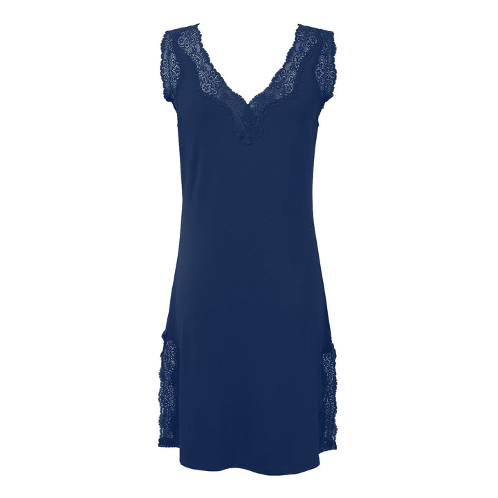 Sleeveless V-neck Night Dress Navy