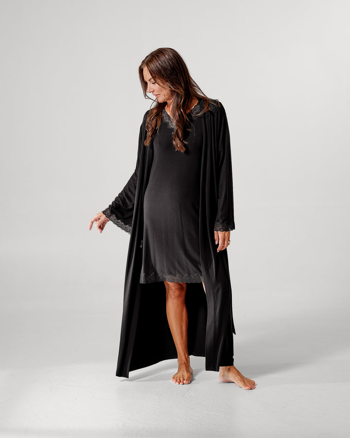 Short Sleeve Night Dress Black