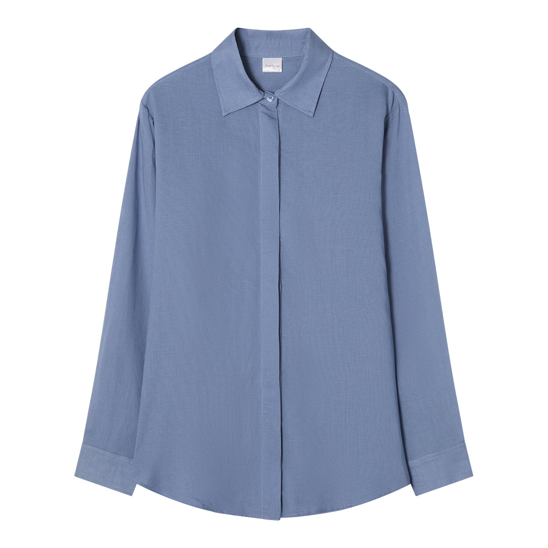 Resort Linen Lyocell Shirt Blue Jeans