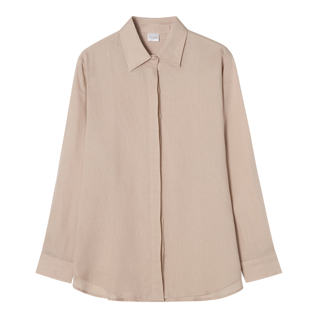 Resort Linen Lyocell Shirt Stone Beige